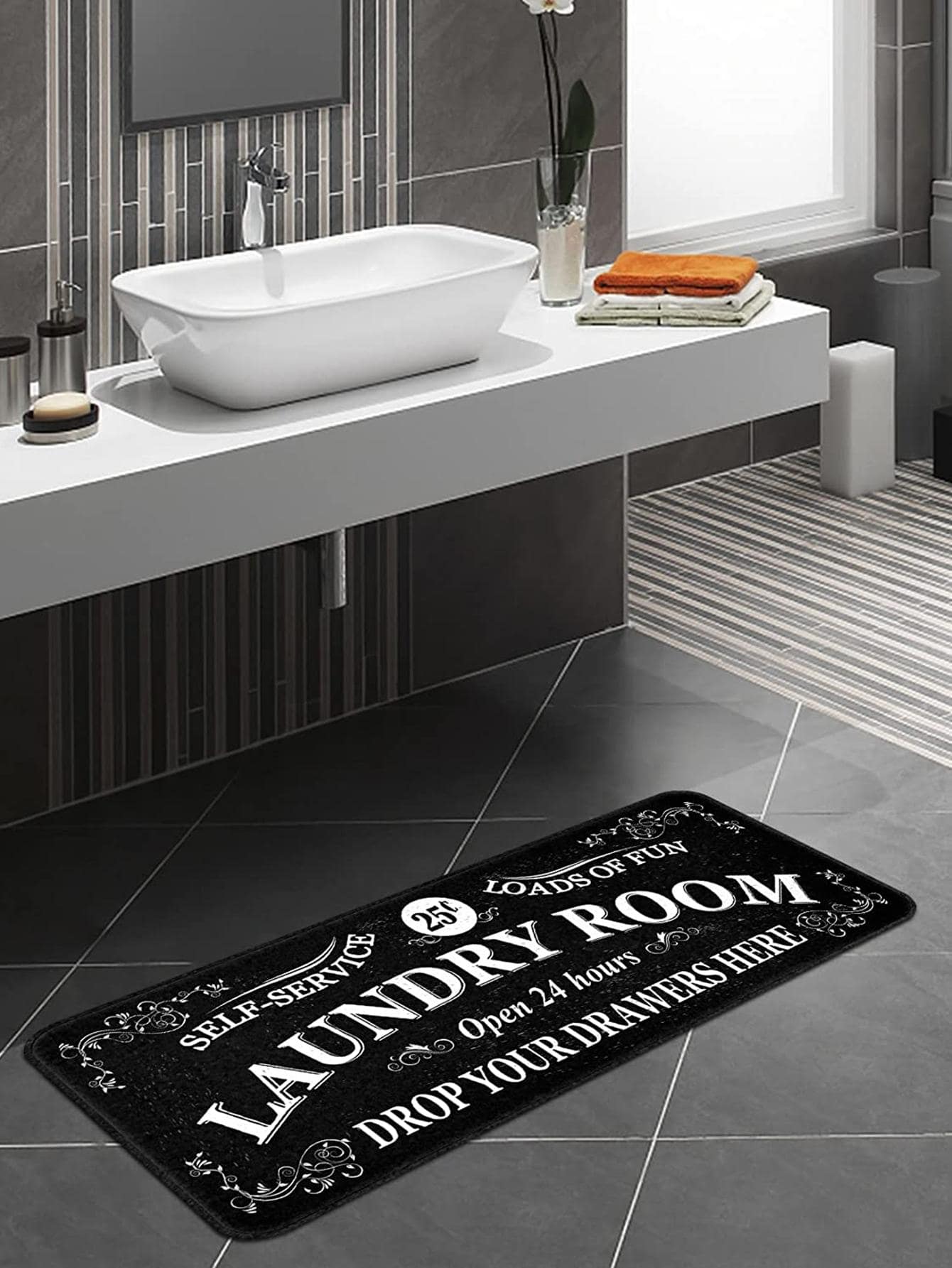 1 Khẩu Hiệu Hoa Văn Chống Trơn Trượt Thảm Nhà Bếp Hiện Đại Polyester Bền Thấm Hút Sàn Cho Gia Đình - Nhiều màu - Xem 1