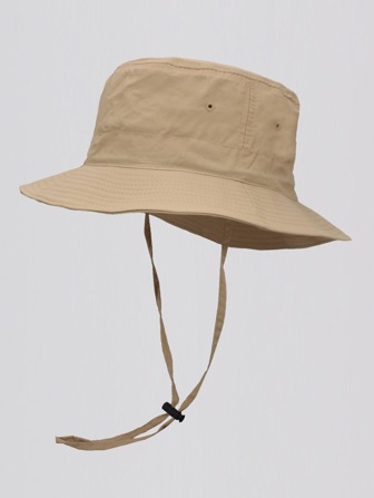1 pieza Sombrero de cubo casual con cordón ajustable y protección solar sólida para hombre. Sombrero de sol adecuado para actividades al aire libre en verano como senderismo y pesca
