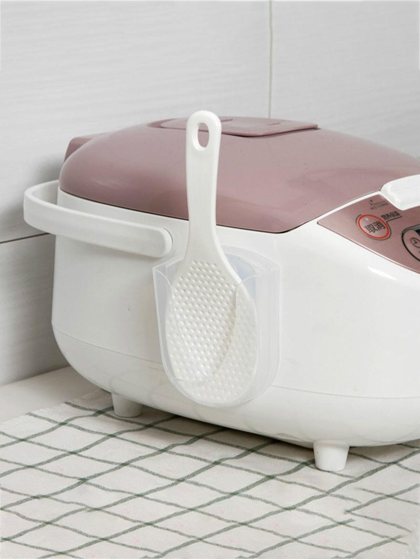 1入組PP飯勺和1入組現代白色飯勺和收納架 - 白色 - 查看 1