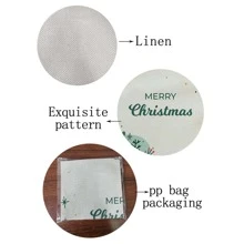 1pc Leaf & Christmas Slogan Graphic Placemat, Modern Fabric Anti-slip Table Mat For Kitchen - Multicolor - View 7