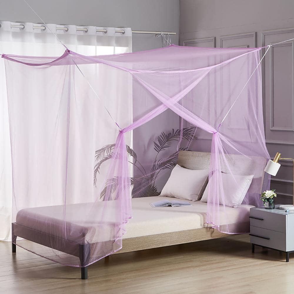 Lưới Chống Muỗi Polyester, Lưới Chắc Chắn Hiện Đại Lưới Chống Muỗi Cho Phòng Ngủ - Màu tím - Xem 1