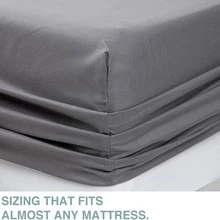 DEITAS Bed Sheet Set Super Soft 100%  Microfiber 1800 Thread Count Luxury Egyptian Sheets 16-Inch Deep Pocket  4 Piece - Dark Grey - View 6