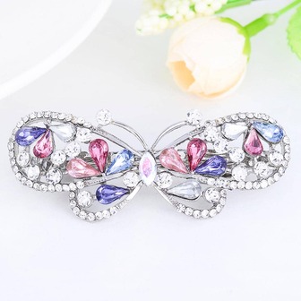 Clip francés glamoroso de la decoración de la mariposa del Rhinestone de las mujeres para la decoración del pelo