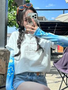 Floral Pattern Arm Sleeves - Multicolor - View 3