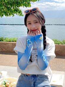 Floral Pattern Arm Sleeves - Multicolor - View 4