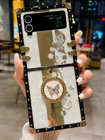 蝴蝶樣式抗秋季手機殼帶圓環支架