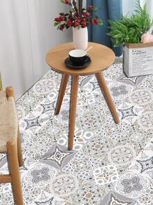 10pcs Scroll Pattern Floor Sticker, Vintage PVC Self Adhesive Tile Sticker For Home Decor Floor Tiles Flooring Floor Tiles Self Adhesive Floor Tiles Peel Stick Living Room Decor Room Decor Kitchen