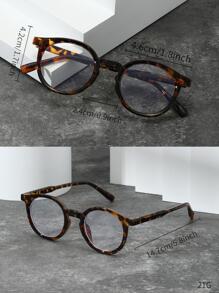 1 件时尚圆形塑料眼镜适合日常佩戴