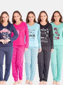 Women Pajama Sets - Multicolor - View 1