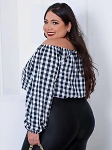Plus Size Women Tops - 黑與白 - 查看 4