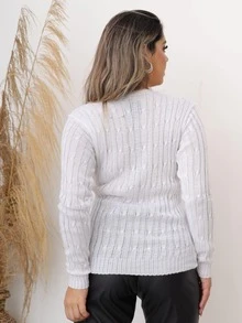 Women Sweaters - 白色 - 查看 2