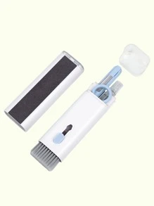 1 cái Bút làm sạch bằng nhựa, Bàn chải làm sạch màu xanh hiện đại để làm sạch hộp tai nghe - Màu xanh lam - Xem 6