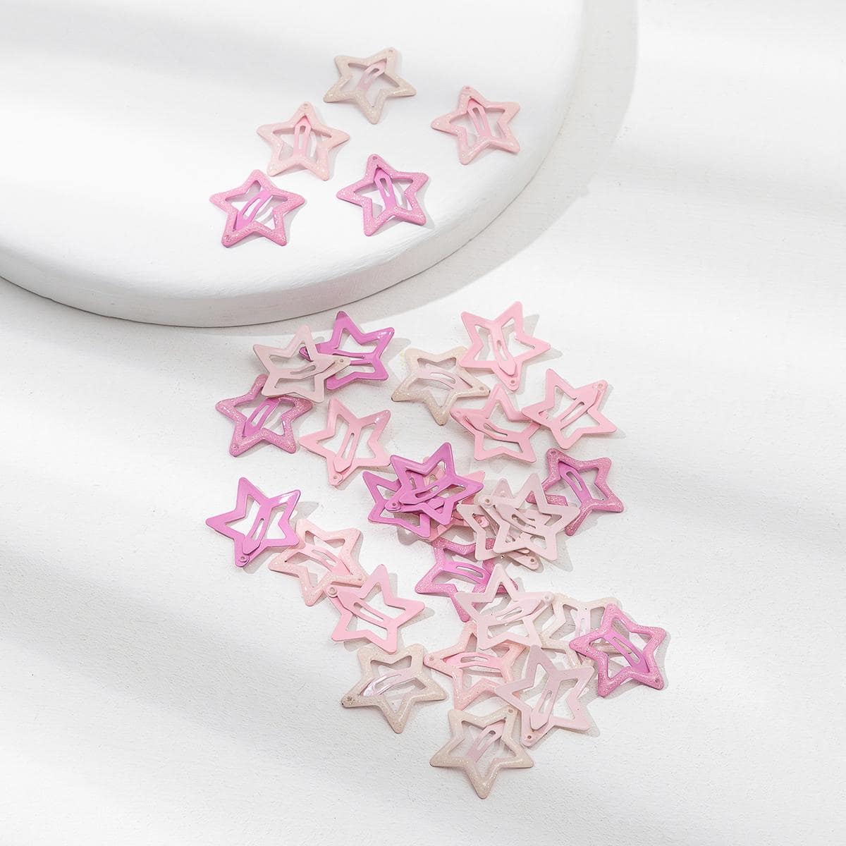 30入組星形休閒髮夾 - 彩色 - 查看 1