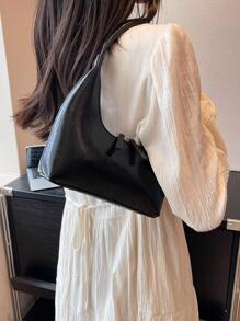 Túi Hobo nhỏ Túi đeo vai thời trang màu đen - màu đen - Xem 3