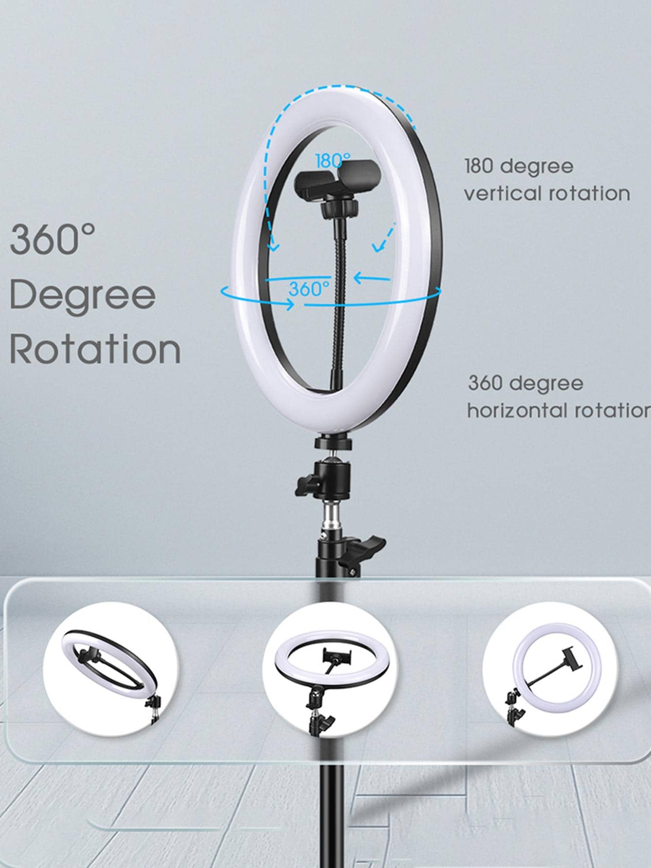 55cm Stand With 10-Inch Ring Light For Beauty Makeup LED Light With Flexible Tripod Stand & Phone Holder, Compatible With IPhone Android Phone Mobile Phone For Photo Selfie Video Recording Zoom Meeting, Interviews, Live Streaming, Vlog, Family Gatherings, Christmas Party Shooting, For Handheld Selfie, Outdoor Activities Suitable For Photography, Video Recording, Live Streaming, Zoom Meeting, With Stand Selfie Light