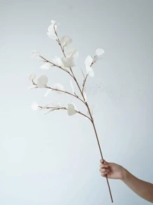 1 片人造植物叶，白色亚克力假桉树，适用于家居装饰、情人节、礼物 - 白色 - 查看 3