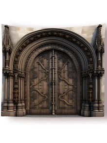 1pc Door Pattern Tapestry, Modern Hanging Fabric Wall Decoration, For Home Decor, Flag For Room, Room Decor, Tapestries, Wall Art - Multicolor - View 1