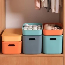 1 cái Hộp lưu trữ lớn màu trắng có nắp, hộp lưu trữ đồ chơi, hộp lưu trữ vớ quần áo phòng ngủ, giỏ lưu trữ tổ chức phòng khách, nhiều thông số kỹ thuật màu sắc để lựa chọn - Màu Cam cháy - Xem 8