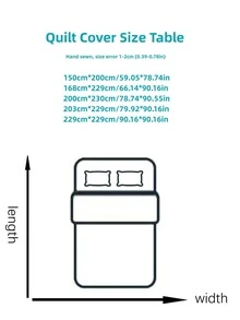 Letter Embroidery Duvet Cover Without Filler - Multicolor - View 7