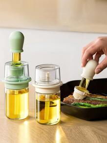 1 Bàn Chải Dầu 180 ML, Bàn Chải Dầu Thủy Tinh Trong Suốt Đơn Giản Để Làm Bánh, Nhà Bếp - Màu xanh Ô liu - Xem 1