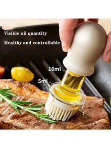 1 Bàn Chải Dầu 180 ML, Bàn Chải Dầu Thủy Tinh Trong Suốt Đơn Giản Để Làm Bánh, Nhà Bếp - Màu xanh Ô liu - Xem 6