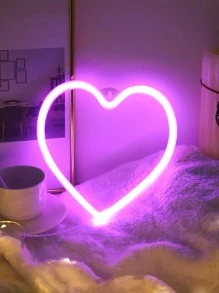 1 đèn neon hình trái tim, có móc treo, dùng nguồn USB và pin, thích hợp trang trí bàn làm việc, phòng ngủ bé gái, tường, tiệc tùng, đám cưới, sinh nhật, ngày Valentine, quà tặng ngày của mẹ. - Màu tím - Xem 3