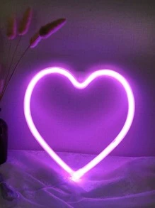 1 đèn neon hình trái tim, có móc treo, dùng nguồn USB và pin, thích hợp trang trí bàn làm việc, phòng ngủ bé gái, tường, tiệc tùng, đám cưới, sinh nhật, ngày Valentine, quà tặng ngày của mẹ. - Màu tím - Xem 4