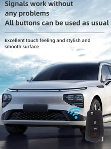 1pc Black Silicone Key Fob Cover With Anti-drop Feature, Compatible With Toyota Rav4 Corolla Camry Highlander Tundra Fortuner - Black - View 5