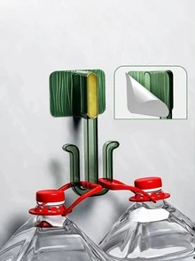 1pc PET Wall Mounted Shoe Storage Rack, Minimalist Clear Multifunction Shoe Rack For Bathroom - Green - View 4