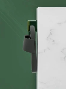 1pc PET Wall Mounted Shoe Storage Rack, Minimalist Clear Multifunction Shoe Rack For Bathroom - Green - View 3