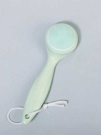 1入組矽膠沐浴北歐風素色長柄臉部清潔刷