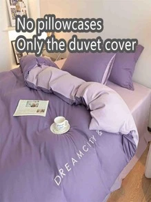 Letter Embroidery Duvet Cover Without Filler - Multicolor - View 2