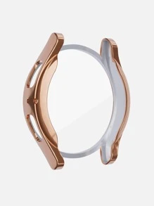 1 PC Nữ Màu Vàng Hồng TPU Mềm Thời Trang Chống Trầy Xước 2 Trong 1 Vỏ Đồng Hồ Mạ & Bảo Vệ Màn Hình 40Mm/44Mm, Tương Thích Với Samsung Galaxy Watch 5 - Hoa hồng vàng - Xem 4