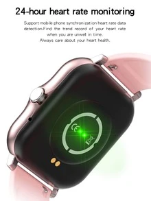 smart watch 1.69 inch full touch screen heart rate watch call for men women - Pink - View 3