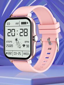 smart watch 1.69 inch full touch screen heart rate watch call for men women - Pink - View 2