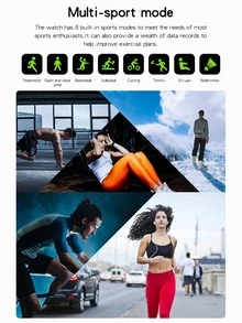 smart watch 1.69 inch full touch screen heart rate watch call for men women - Pink - View 4