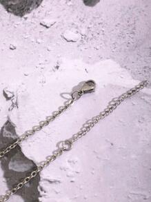 Rhinestone Star Pendant Necklace - Red - View 4