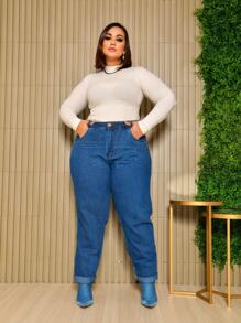 Plus Size Jeans - Azul lavado medio - Ver 5