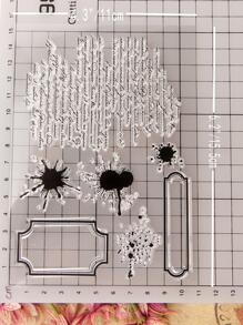 1pc Letter Graphic Silicone Stamp, Simple Geometric & Letter Design Silicone Stamp For Card Making Back To School,Back To School,School Supplies