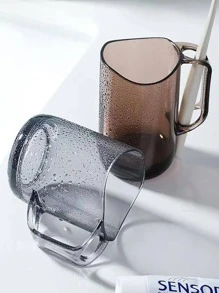 帶插槽的塑料牙刷杯,無尖角創意飲料杯,避免積水 - 棕色 - 查看 5