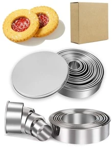 12 piezas Molde de pastel de acero inoxidable - Gris - Ver 1