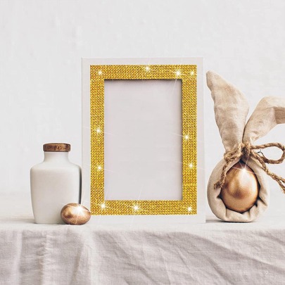 1pc Glass DIY Rhinestone, Modern Gold Self Adhesive Garment Decoration Excipient For DIY