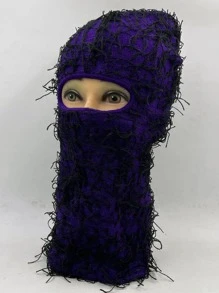 1 Phụ Nữ Tua Rua Chi Tiết Giản Dị Balaclava Cap Cho Ngoài Trời - Màu tím - Xem 1