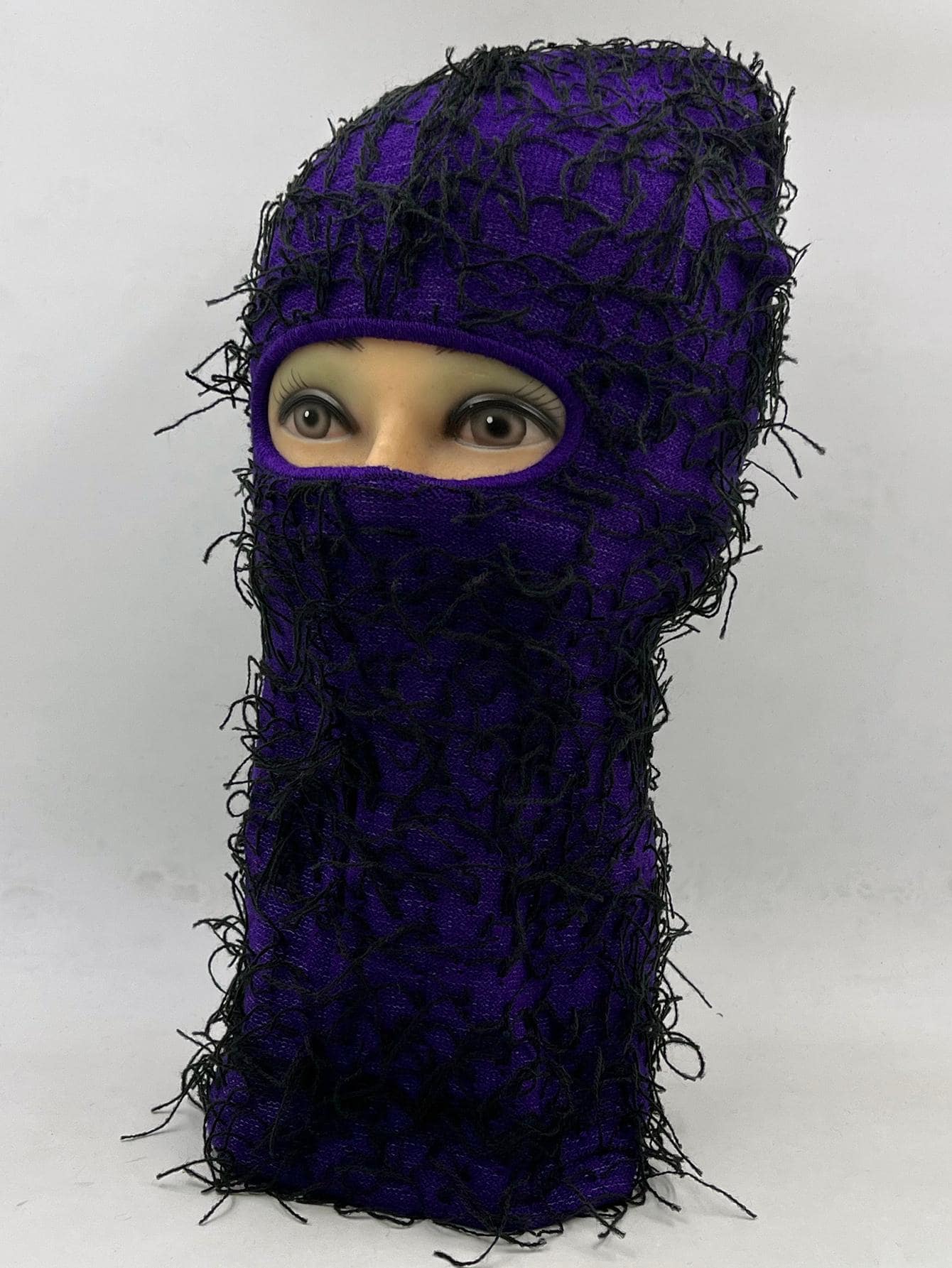 1 Phụ Nữ Tua Rua Chi Tiết Giản Dị Balaclava Cap Cho Ngoài Trời - Màu tím - Xem 1