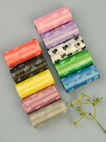 10 piezas Bolsa de heces de mascota pata patrón - Multicolor - Ver 4