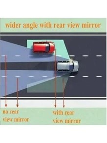 2 pzs Espejo Retrovisor Concavo Punto Ciego Angulo Ajustable con Vista 360° Universal Vmingo Mexico - Plateado - Ver 7