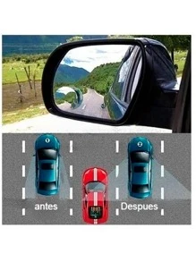 2 pzs Espejo Retrovisor Concavo Punto Ciego Angulo Ajustable con Vista 360° Universal Vmingo Mexico - Plateado - Ver 6
