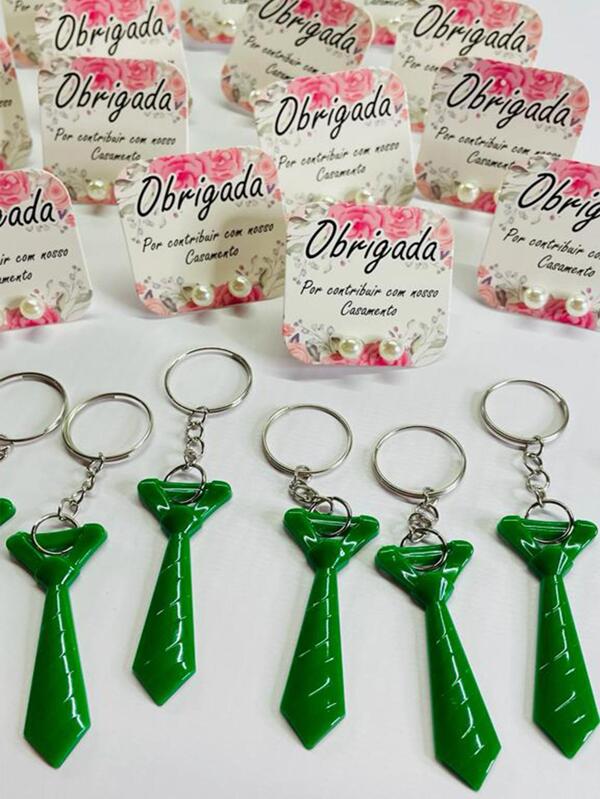 Lembrancinha Hora da Gravata e Sapatinho da Noiva 50 Operação + 50 Gravatinhas Verde Bandeira