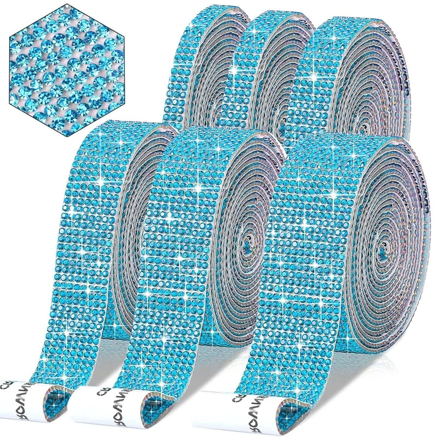 1入組玻璃DIY水鑽，現代薄荷藍自粘服裝裝飾DIY輔料