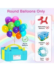 Electric Balloon Inflator Pump Double Valve Party Inflation - Baby Pink - View 1